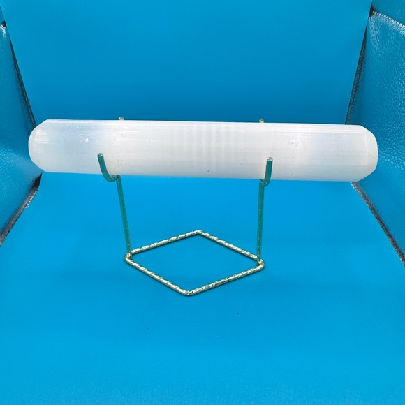 Accessories - Selenite Crystal Wand Bracelet Holder cleansing selenite wand gold holder